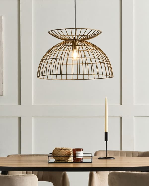 Pendellampe Messing Metall ø 50 cm Kuppelformet skjerm Gjennombrutt design Moderne Belysning Taklampe