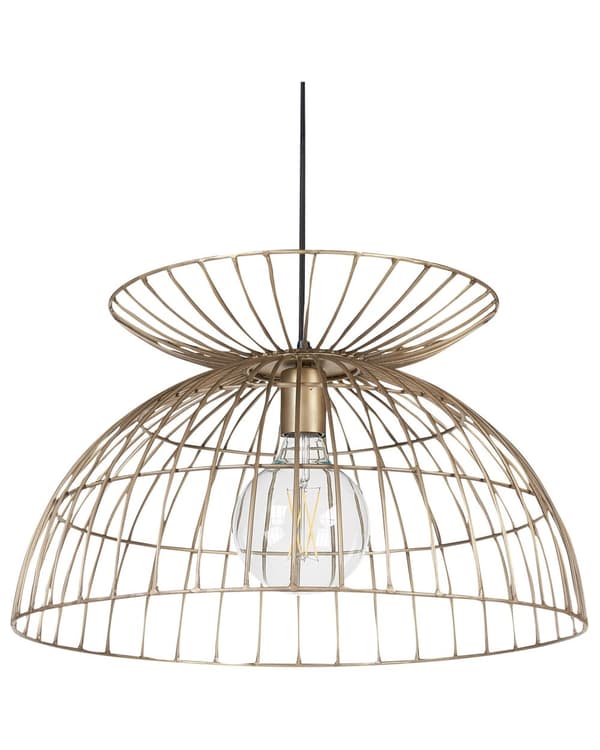 Pendellampe Messing Metall ø 50 cm Kuppelformet skjerm Gjennombrutt design Moderne Belysning Taklampe