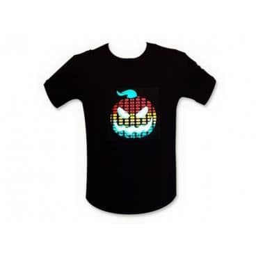 T-shirt med självlysande pumpa Storlek XL equalizer lysande disco tshirt LED-ljud.