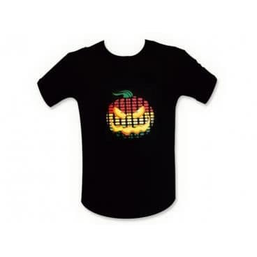 T-shirt med självlysande pumpa Storlek XL equalizer lysande disco tshirt LED-ljud.