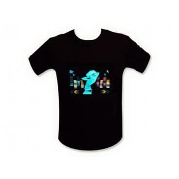 Blond djette LED-belysning t-shirt Storlek M equalizer lysande nattklubbar LED-ljud t-shirt.