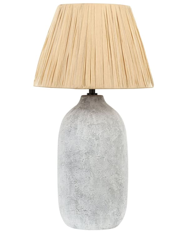 Pöytävalaisin harmaa 56 cm keraaminen paperi kartiovarjostin hajavalo boho moderni