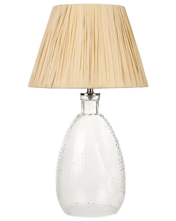 Bordlampe Gjennomsiktig glass 54 cm Papirskjerm Belysning Dekorativ Nattbordslampe