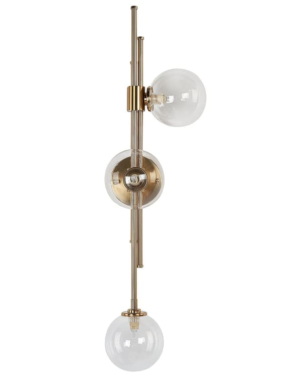 Vegglampe Gull Jern Glass 3 lys Moderne Glamorøs Belysning Stue Kontor