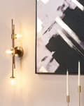 Miniatyrbilde 2 av 8: Vegglampe Gull Jern Glass 3 lys Moderne Glamorøs Belysning Stue Kontor