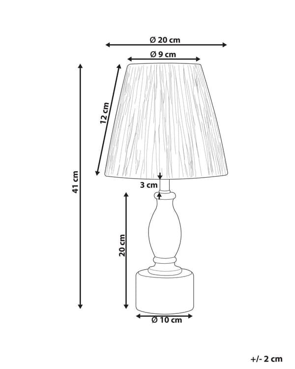 Bordlampe Lyst tre Eik Papirskjerm Belysning Dekorativ Rustikk stil Nattbordslampe