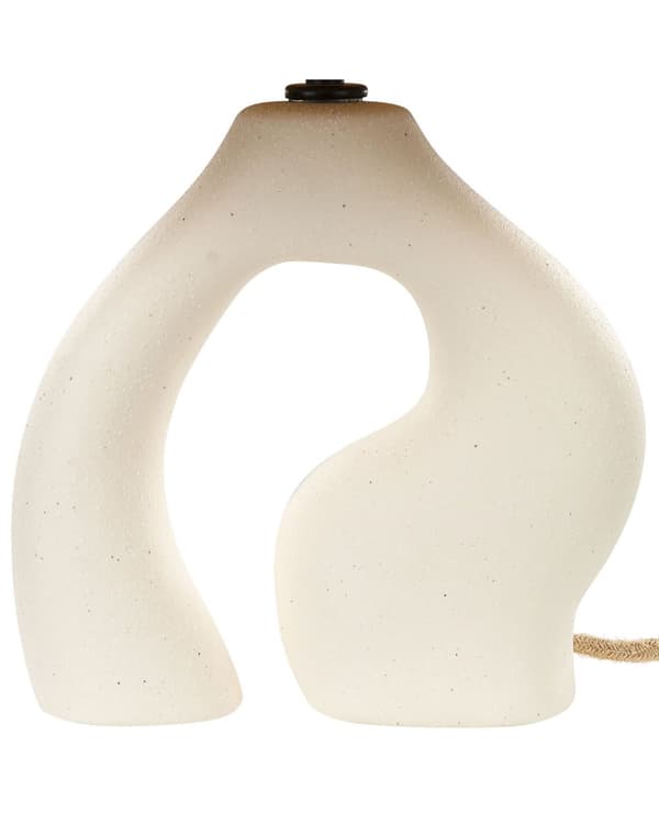 Bordlampe Hvit Keramikk Papirskjerm Belysning Dekorativ Nattbordslampe