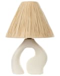 Miniatyrbilde 1 av 10: Bordlampe Hvit Keramikk Papirskjerm Belysning Dekorativ Nattbordslampe