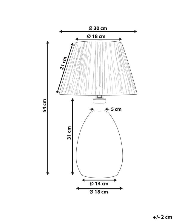 Bordslampa Sockel i klarglas Papper Naturskärm Nattduksbordslampa