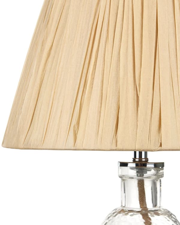 Bordslampa Sockel i klarglas Papper Naturskärm Nattduksbordslampa