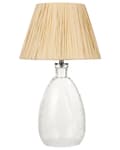 Miniatyrbild 1 av 9: Bordslampa Sockel i klarglas Papper Naturskärm Nattduksbordslampa