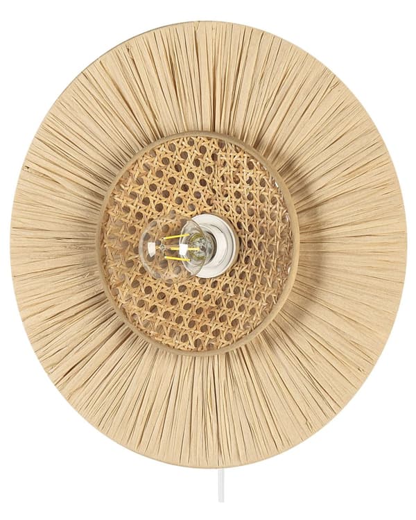 Vägglampa Naturpapper Texturerad Skärm Japandi Naturlig Stil Accent Ljus