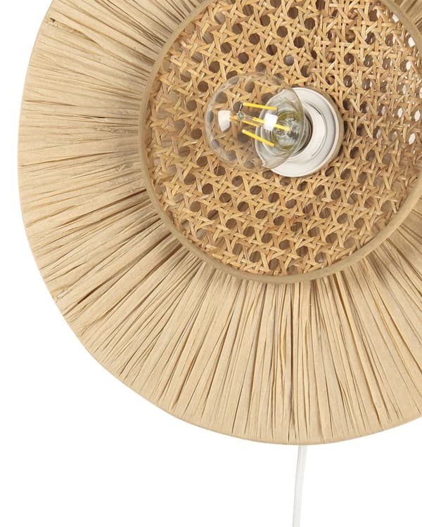 Vägglampa Naturpapper Texturerad Skärm Japandi Naturlig Stil Accent Ljus