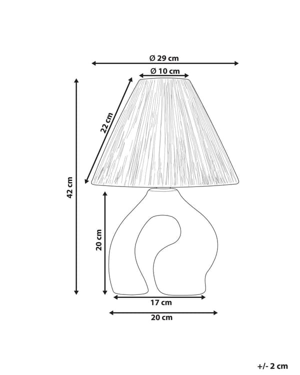 Bordslampa Vit keramikfot Papper Naturlig skärm Nattduksbordslampa