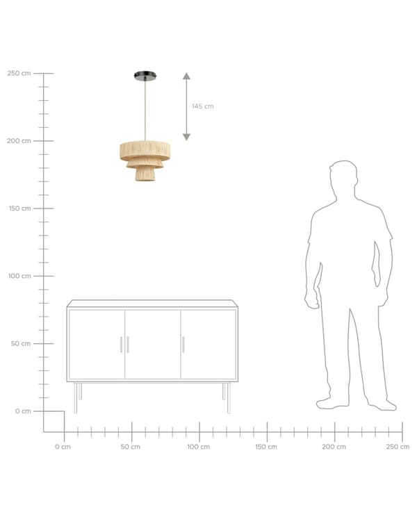 Pendel Lampe Naturpapir Tekstureret Skærm Japandi Naturlig Stil Jute Ledning
