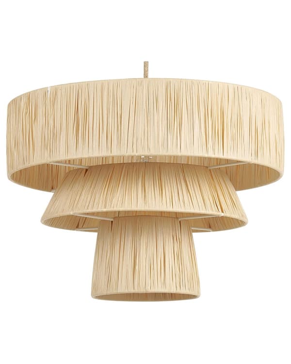 Pendel Lampe Naturpapir Tekstureret Skærm Japandi Naturlig Stil Jute Ledning