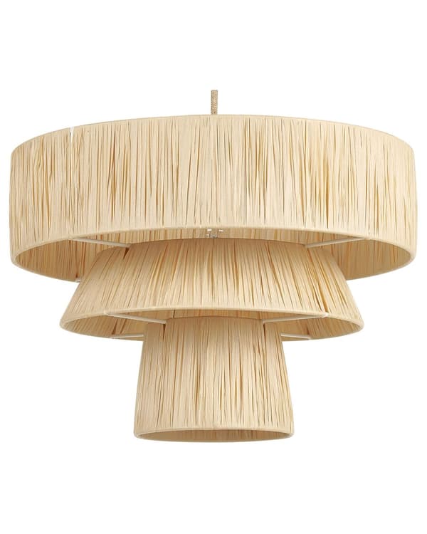 Pendel Lampe Naturpapir Tekstureret Skærm Japandi Naturlig Stil Jute Ledning