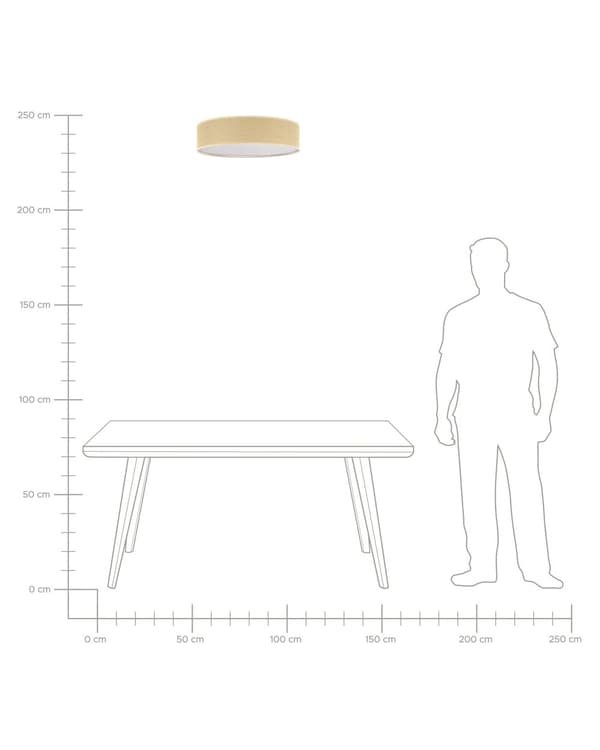 Loftslampe Naturpapir ø 60 cm Indbygningslampe Belysning Flet Boho Moderne Stue Soveværelse