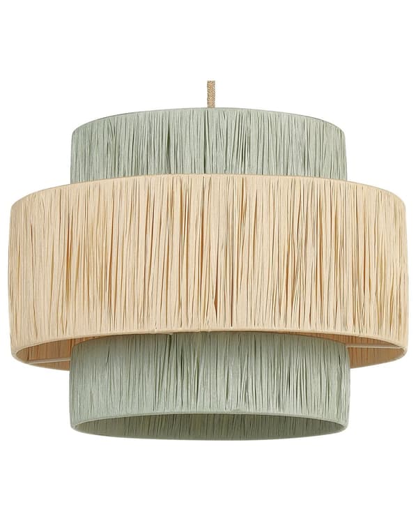 Pendellampe Naturlig og grøn papirstruktureret skærm Japandi Natural Style Jute Cord