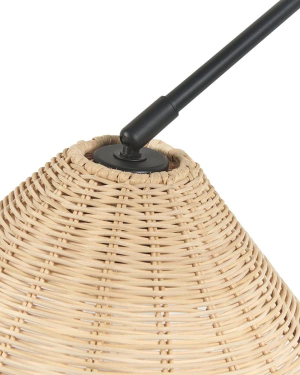 Væglampe Naturlig Rattan 33 cm Kegleformet Skærm Sengebord Lampe Soveværelse Stue Boho Rustik