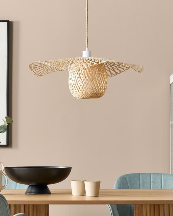 Pendellampe Træ Bambus Træ Boho Design Pendellampe Belysning Moderne Stue Spisestue