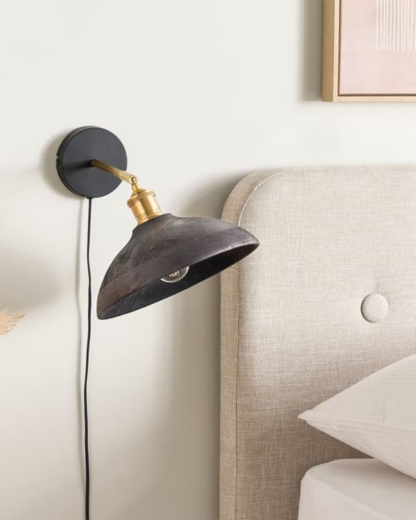 Vegglampe Svart messing Mangotre Kjegle Soverom Stue Rustikk Moderne Design Hengende lys