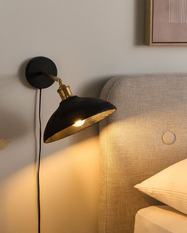 Vegglampe Svart messing Mangotre Kjegle Soverom Stue Rustikk Moderne Design Hengende lys