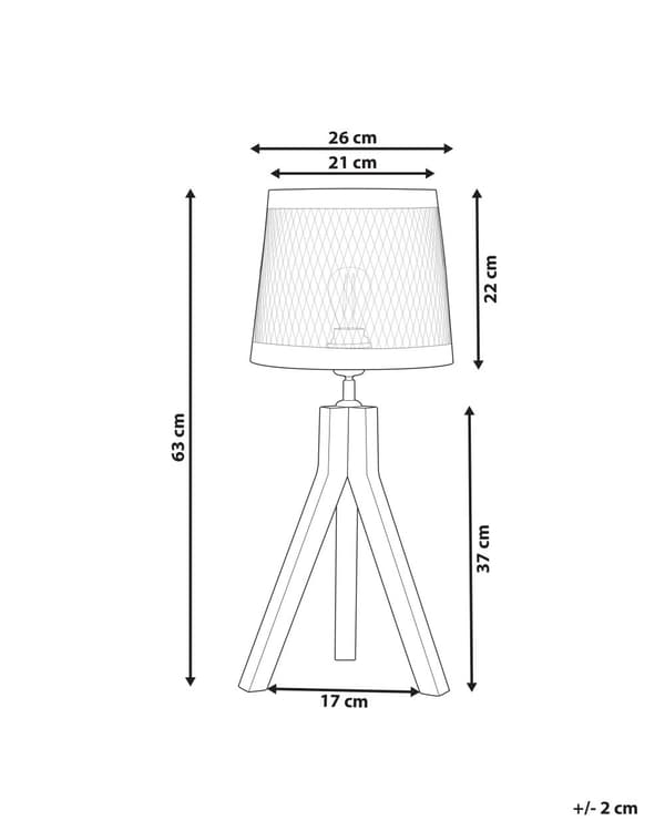 Bordlampe Mørkt mangotre med messingskjerm i jern Klassisk design Moderne boliginnredning Belysning