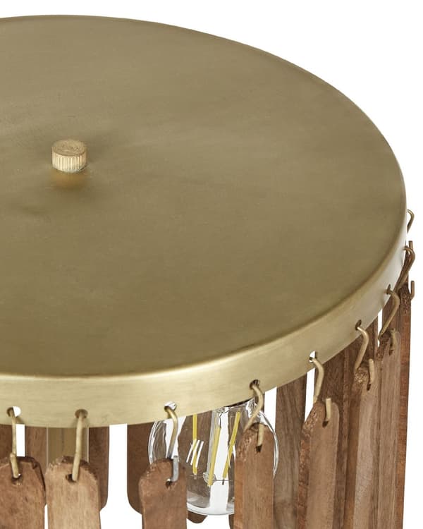 Bordlampe Mørkt Mangotre med Messing Klassisk design Moderne boliginnredning belysning