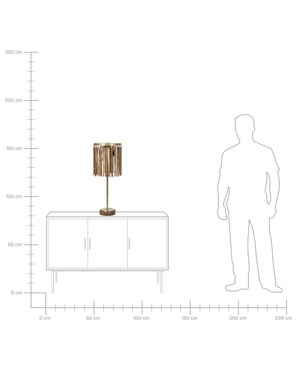 Bordlampe Mørkt Mangotre med Messing Klassisk design Moderne boliginnredning belysning