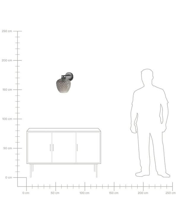 Golvlampa Grå och svart Järnbas Glas Rökt Skärm Enkel Ljuspunkt Hemtillbehör Belysning
