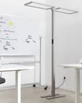 Miniatyrbilde 4 av 11: Gulvlampe LED Sølv Metall h 169 cm Dobbel skjerm 2 lyskilder Bevegelsessensor Berøringsdimmer Moderne Kontor Belysning Stålampe