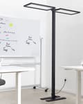 Miniatyrbilde 4 av 11: Gulvlampe LED Svart Metall h 169 cm Dobbel skjerm 2 lyskilder Bevegelsessensor Berøringsdimmer Moderne Kontor Belysning Stålampe