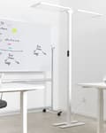 Miniatyrbilde 4 av 11: Gulvlampe LED Hvit Metall h 169 cm Dobbel skjerm 2 lyskilder Bevegelsessensor Berøringsdimmer Moderne Kontor Belysning Stålampe