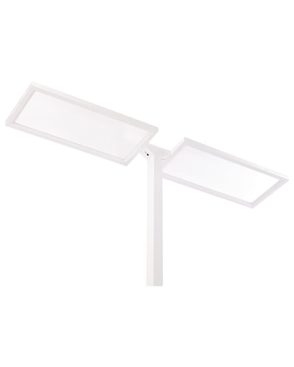 Gulvlampe LED Hvit Metall h 169 cm Dobbel skjerm 2 lyskilder Bevegelsessensor Berøringsdimmer Moderne Kontor Belysning Stålampe