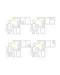 Miniatyrbilde 11 av 11: Gulvlampe LED Hvit Metall h 169 cm Dobbel skjerm 2 lyskilder Bevegelsessensor Berøringsdimmer Moderne Kontor Belysning Stålampe