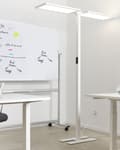 Miniatyrbilde 2 av 11: Gulvlampe LED Hvit Metall h 169 cm Dobbel skjerm 2 lyskilder Bevegelsessensor Berøringsdimmer Moderne Kontor Belysning Stålampe