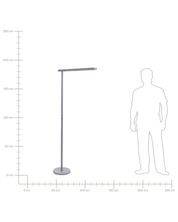 Gulvlampe LED Svart Metall h 186 cm Moderne Industriell Kontor Belysning Stålampe