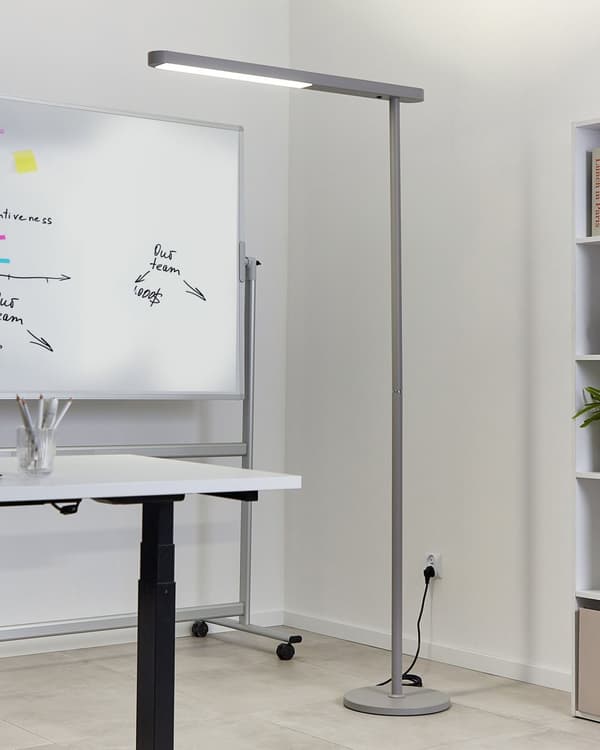Gulvlampe LED Svart Metall h 186 cm Moderne Industriell Kontor Belysning Stålampe