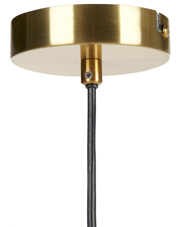 Pendel guld med lys træ metal jern MDF hængende lys glasskærm rund form moderne belysning stue spisestue soveværelse