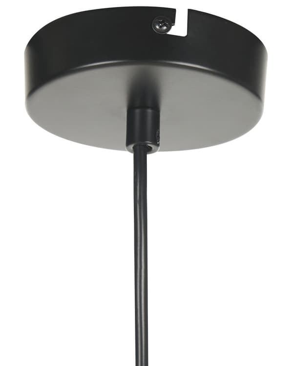 Pendel Lampe Sort Hvid ø 15 cm Metal lampe Design Spisebordslampe til Køkken med Rund Lampeskærm Hængelampe til Spisebord