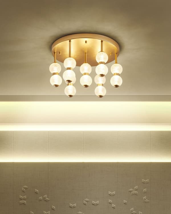 Pendel guld metal jern glasskærm integreret LED-lys rund form moderne glamour belysning stue spisestue soveværelse