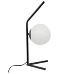 Miniatyrbillede 5 af 10: Bordlampe Sort Hvid 47 cm Håndlavet Natbordslampe med Sfærisk Lampeskærm Italiensk Design Lampe til Sengebord