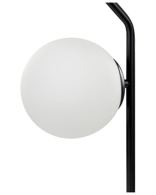 Bordlampe Sort Hvid 47 cm Håndlavet Natbordslampe med Sfærisk Lampeskærm Italiensk Design Lampe til Sengebord