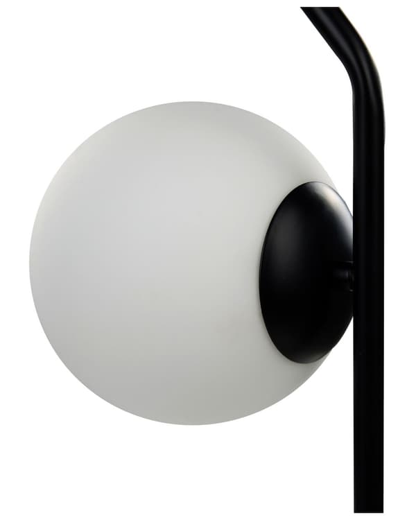 Bordlampe Sort Hvid 47 cm Håndlavet Natbordslampe med Sfærisk Lampeskærm Italiensk Design Lampe til Sengebord