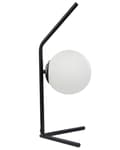 Miniatyrbillede 1 af 10: Bordlampe Sort Hvid 47 cm Håndlavet Natbordslampe med Sfærisk Lampeskærm Italiensk Design Lampe til Sengebord