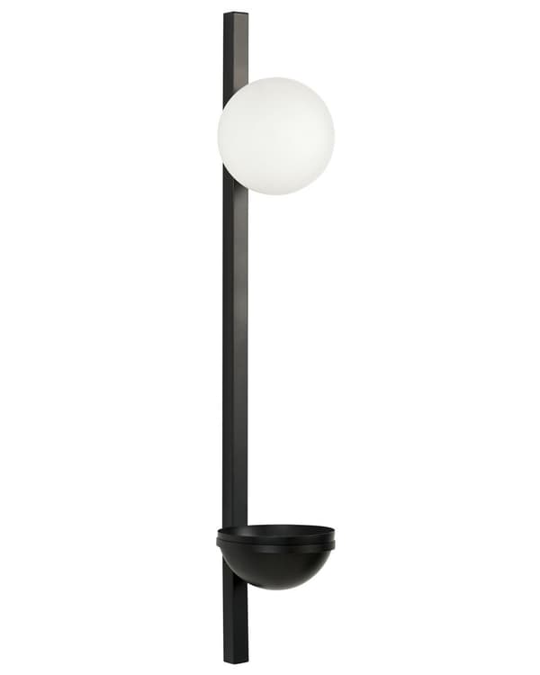Væglampe Sort Hvid Glas Jern 55 cm Globe Skærm Lys Belysning med Plantekrukke Planter Soveværelse Stue Moderne