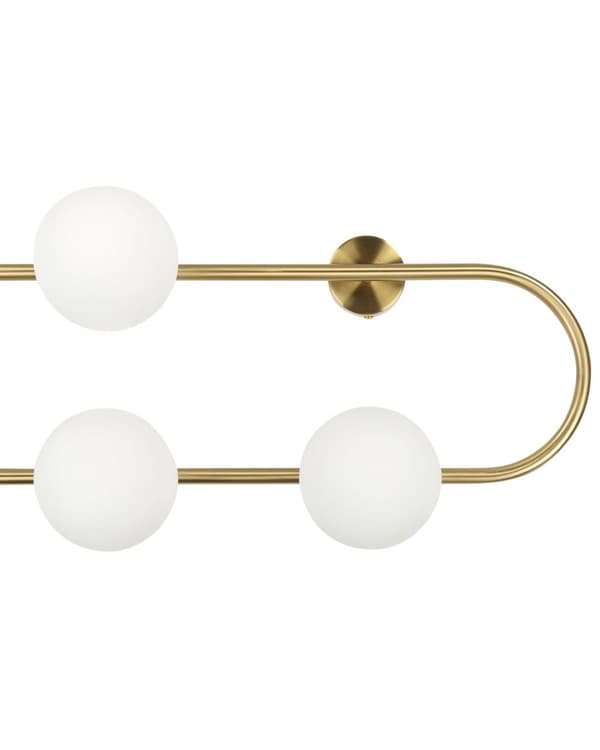 Væglampe guld jern og glas 70 cm 4 lys Moderne design Glaskugle Skærme Lys Belysning Moderne