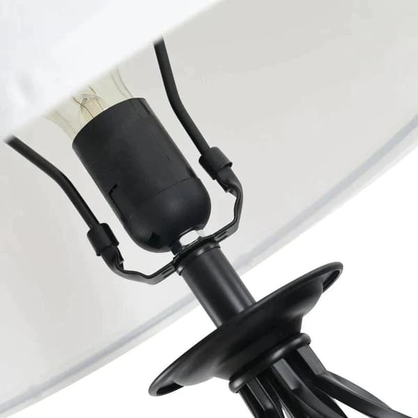 Rootz 3-delt lampesæt - 2 bordlamper - 1 gulvlampe - Stue - Soveværelse - Vintage - Sort+hvid