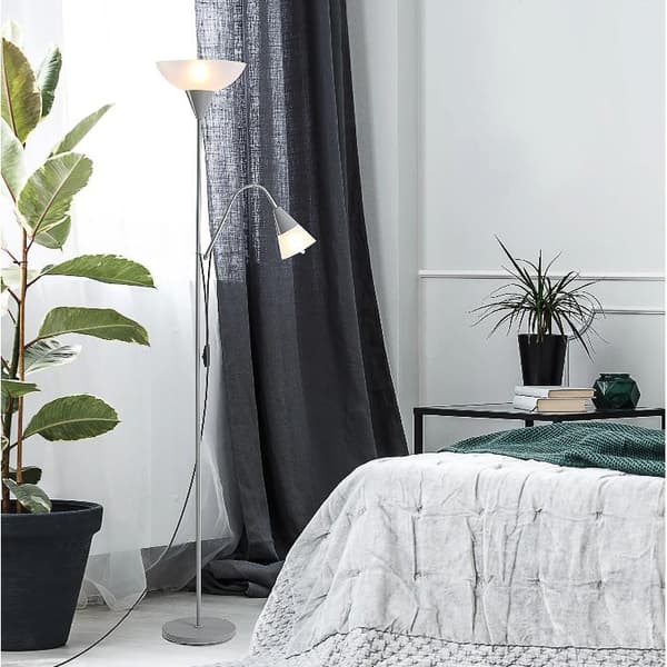 Nancy's Bryant Vloerlamp - Staande Lamp - Verstelbaar - Twee Lampen - Design - Zilver - 28 x 28 x 179,5 cm